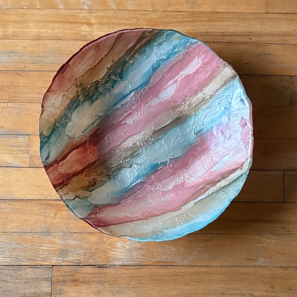 Abstract Multicolor Decorative Plate - Picture 1 of 3